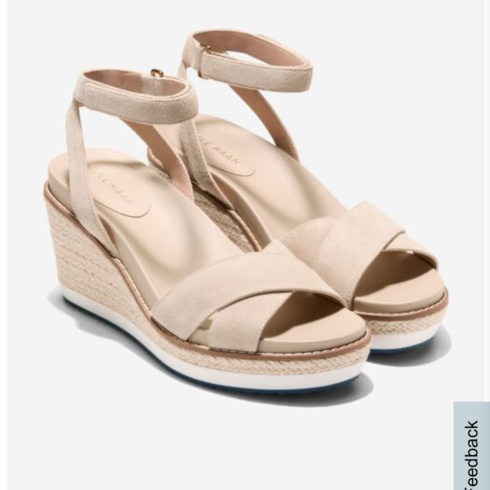 Almost NEW Cole Haan Cloudfeel Espadrille Wedge Sandals- 8